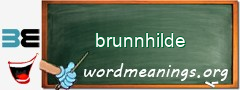 WordMeaning blackboard for brunnhilde